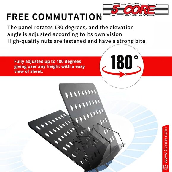 5Core Music Stand For Sheet Music Portable Tripod Adjustable Folding Note Holder - Picture 9 of 9